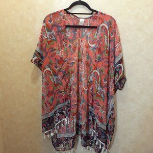 Colorful Dolman Sleeve Coverup